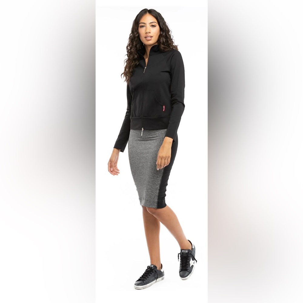 Hard Tail Gray and Black Pencil Skirt